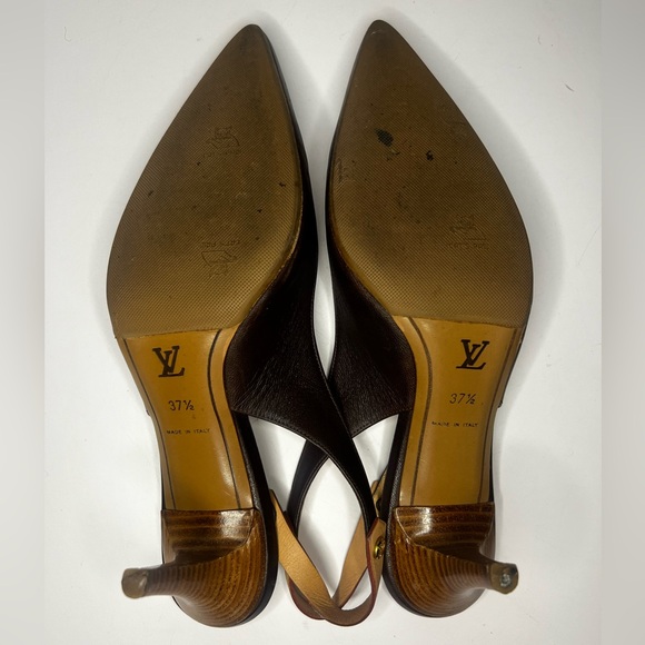 LOUIS VUITTON Leather Slingback Pumps - Picture 8 of 8